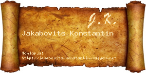 Jakabovits Konstantin névjegykártya